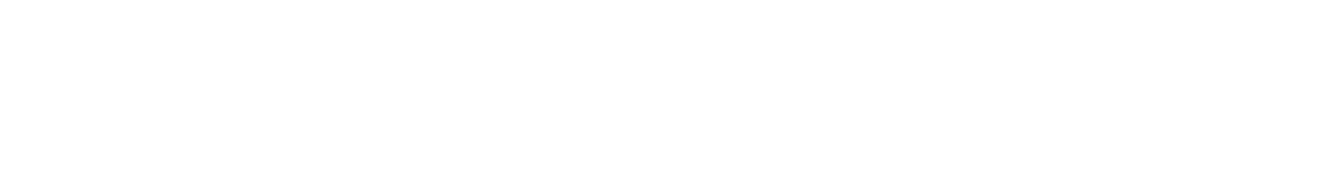 Das Bild zeigt das Wort „HAUTQUARTIER“ in fetten, weißen Großbuchstaben auf einem schwarzen Hintergrund.